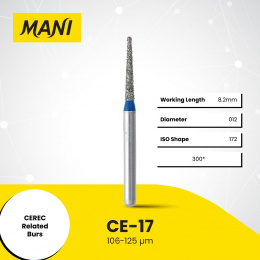 Боры алмазные,CE-17,(синие) MANI, упак(5шт)