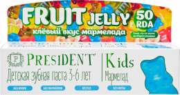 Зубная паста PRESIDENT kids 3-6 Со вкусом мармелада