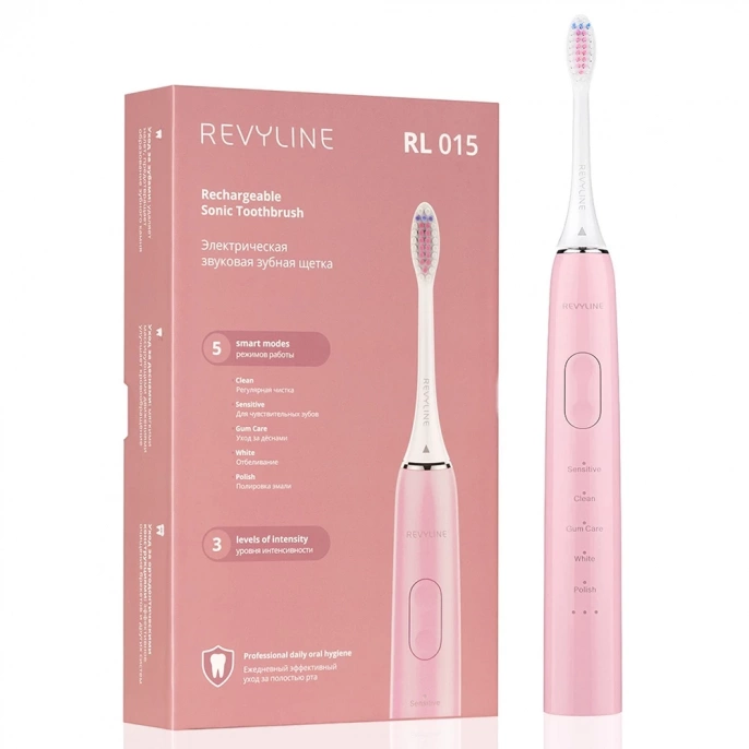 Электрическая звуковая зубная щетка Revyline RL 015, розовая