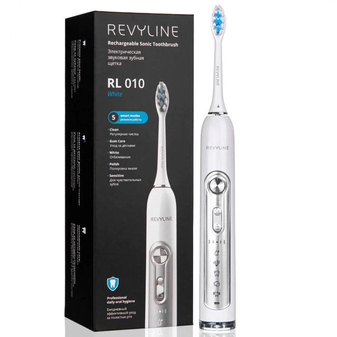 Электрическая звуковая зубная щетка Revyline RL 010, белая