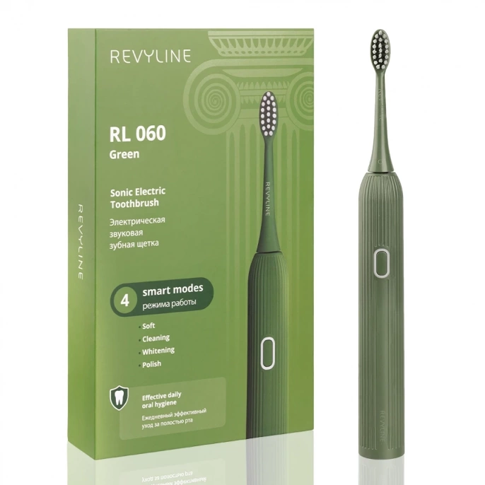 Электрическая звуковая зубная щетка Revyline RL 060, зеленая