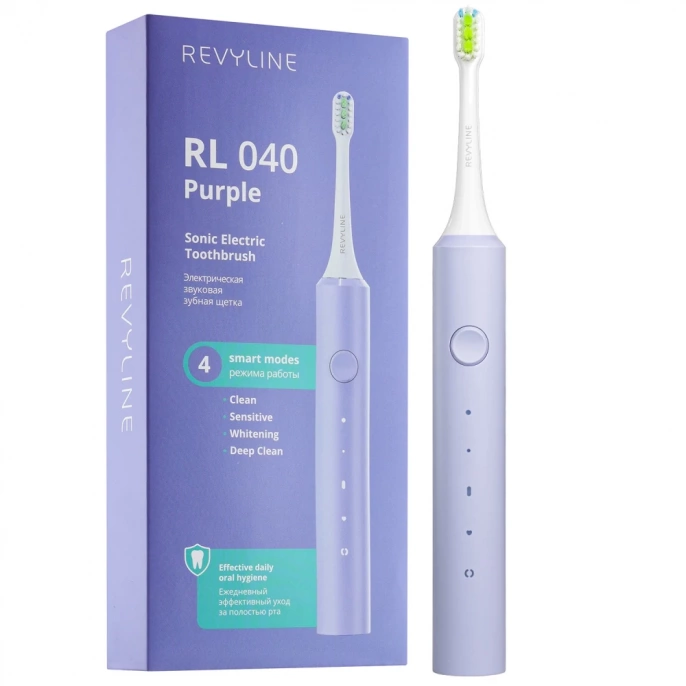 Электрическая звуковая зубная щетка Revyline RL 040, фиолетовая
