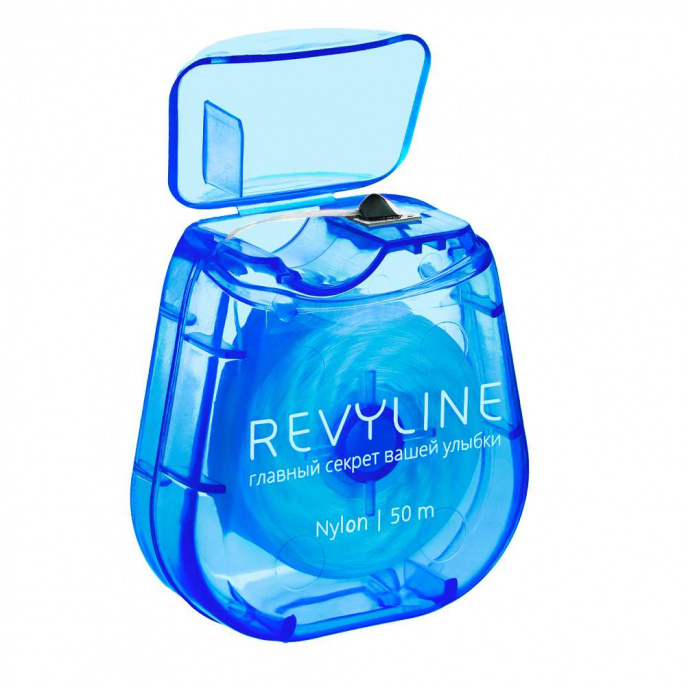 Зубная нить Revyline  нейлон, мятная, вощеная, 50 м.