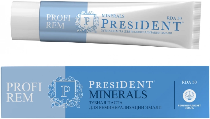 Зубная паста PRESIDENT PROFI REM MINERALS 50 ml 0+