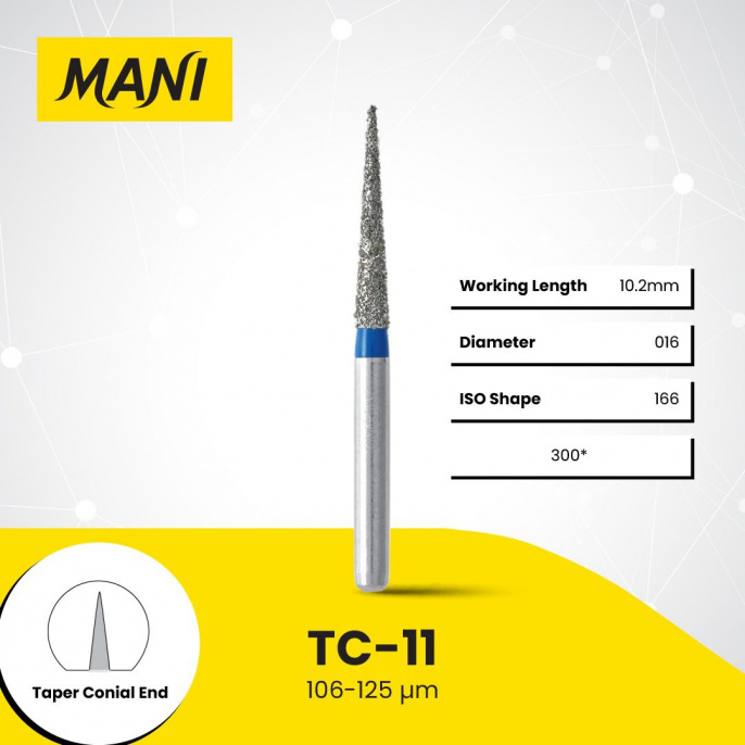 Боры алмазные,TC-11,(синие) MANI, упак(5шт)