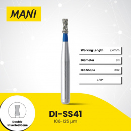 Боры алмазные,DI-SS41,(синие) MANI, упак(5шт)