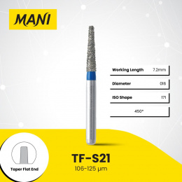 Боры алмазные,TF-S21 (синие), MANI, упак(5шт)