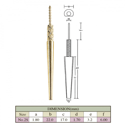 Штифт латунный с забивным штифтом, 22мм 03151