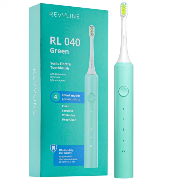 Электрическая звуковая зубная щетка Revyline RL 040, зеленая
