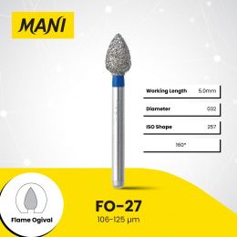 Боры алмазные,FO-27(синие), MANI, упак(5шт)