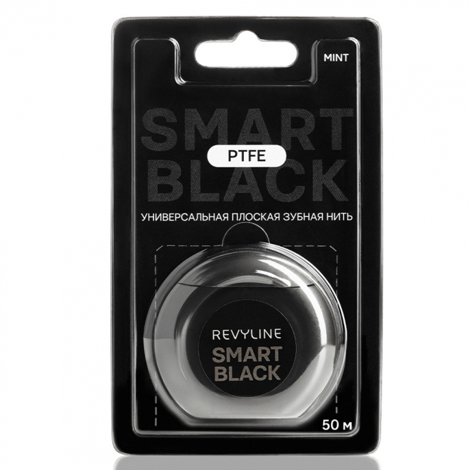 Зубная нить  Revyline PTFE Black Edition, мятная, 50 м