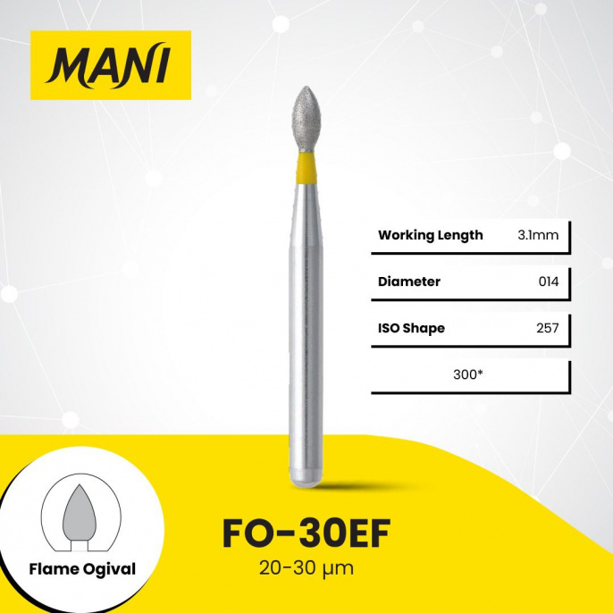 Боры алмазные,FO-30EF, MANI, упак(5шт)