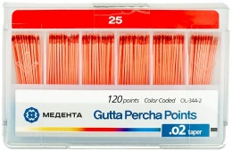 Гуттаперчевые штифты (120 шт.) МЕТА №25