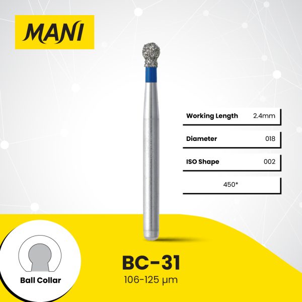 Боры алмазные,BC-31,(синие)  MANI, упак(5шт)