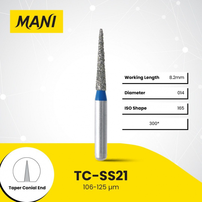 Боры алмазные,TC-SS21,(синие)  MANI, упак(5шт)