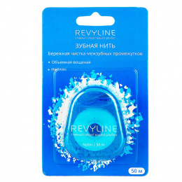 Зубная нить Revyline  нейлон, мятная, вощеная, 50 м.