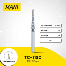 Боры алмазные,TC-11SC,(черные) MANI, упак(5шт)