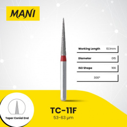 Боры алмазные,TC-11F,(красные) MANI, упак(5шт)