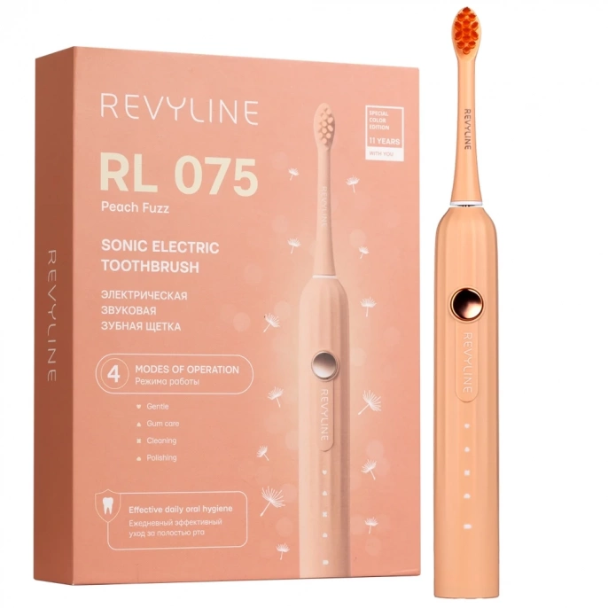 Электрическая звуковая зубная щетка Revyline RL 075 Peach Fuzz 