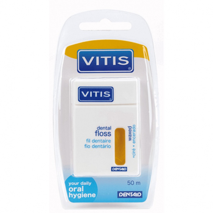 Межзубная нить Vitis Waxed Dental Floss 50m