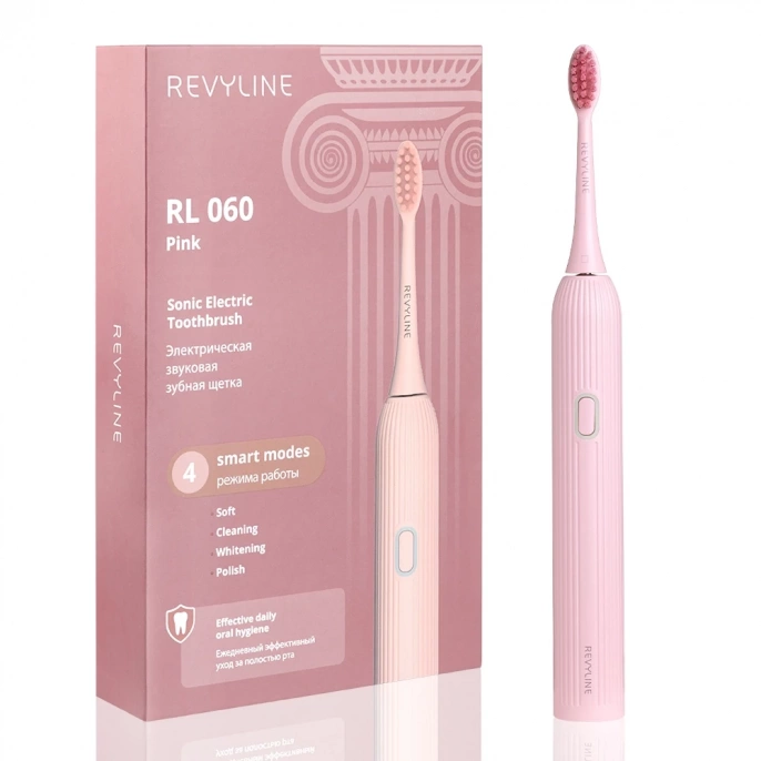 Электрическая звуковая зубная щетка Revyline RL 060, розовая