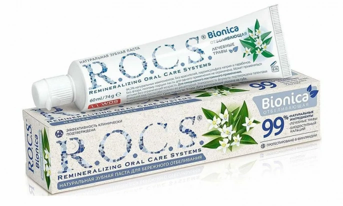 Зубная паста R.O.C.S. Bionica Отбеливающая 74г.