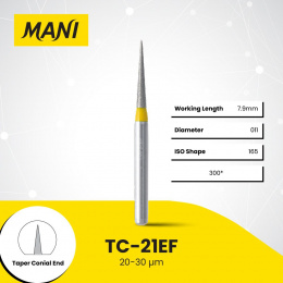 Боры алмазные,TC-21EF(желтые), MANI, упак(5шт)