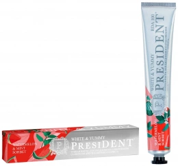 Зубная паста PRESIDENT White & Yummy арбузно-мятный сорбет 75 ml