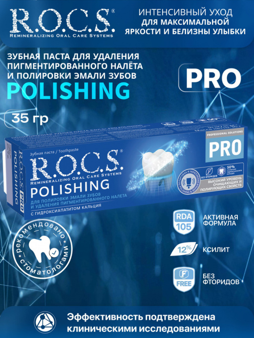 Зубная паста R.O.C.S. Pro Polishing Полировочная 74г.