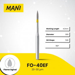 Боры алмазные,FO-40EF,(желтые) MANI, упак(5шт)